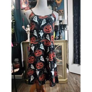 Too Fast Halloween print pumpkin dress